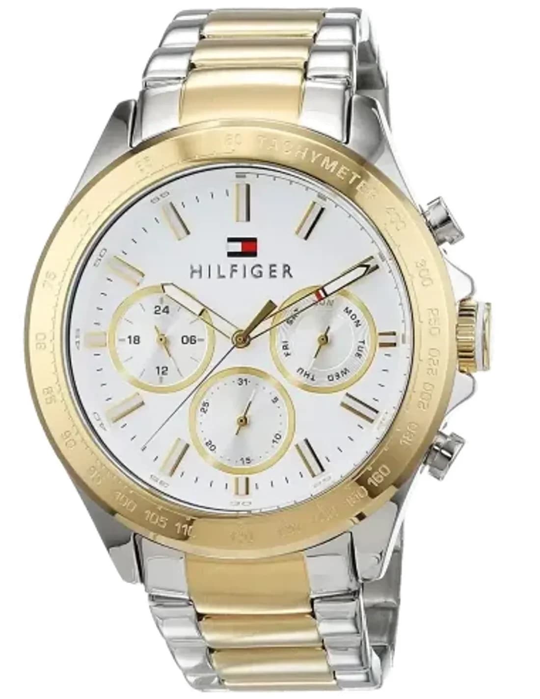 Montre Homme Tommy Hilfiger 1791226 - Boîtier acier 44mm, cadran bleu, bracelet bi-ton