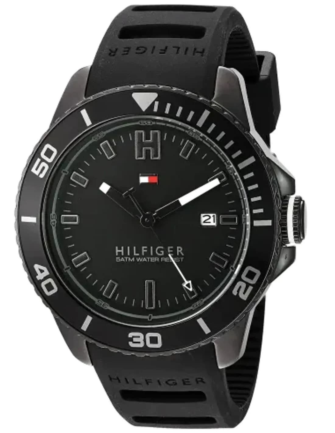 Montre Homme Tommy Hilfiger 1791265 Noir - Cadran 46mm - Bracelet Caoutchouc