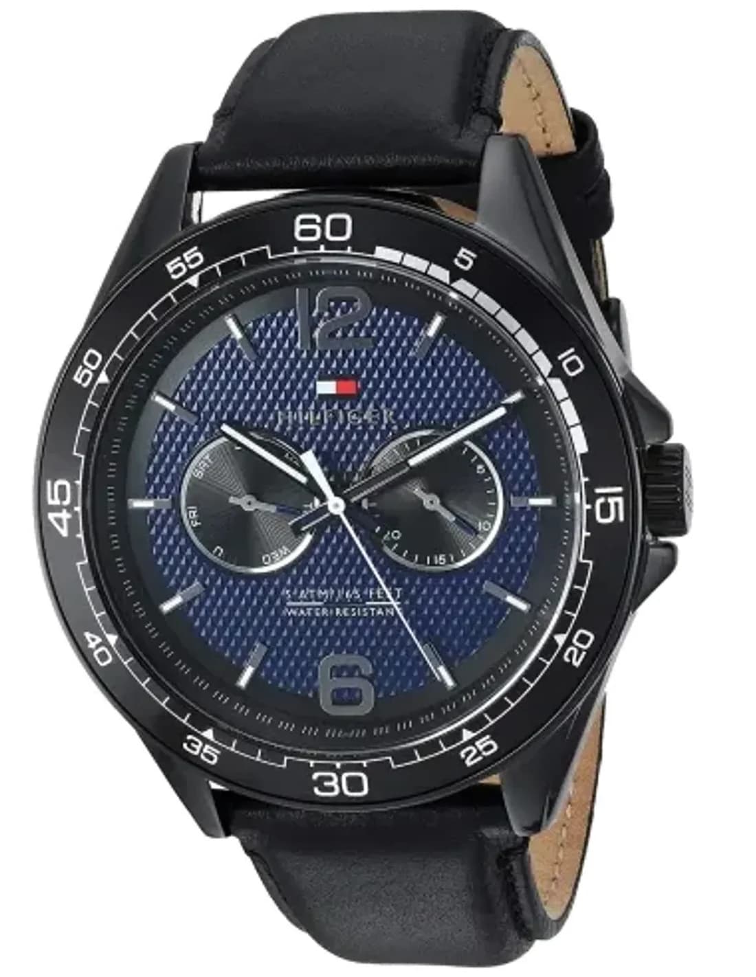 Montre Homme Tommy Hilfiger 1791368 Sophisticated Sport - Cadran Bleu, Bracelet Cuir Noir