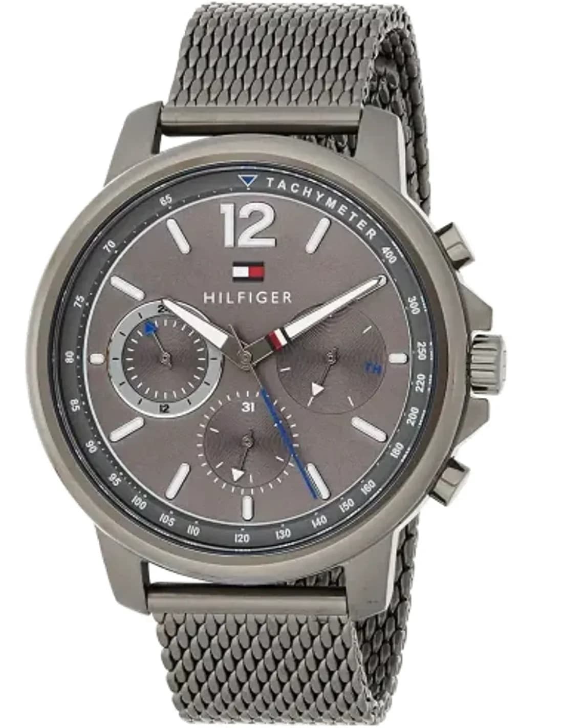 Montre Homme Tommy Hilfiger 1791530 Cadran Bleu Multifonction Bracelet Acier Brun