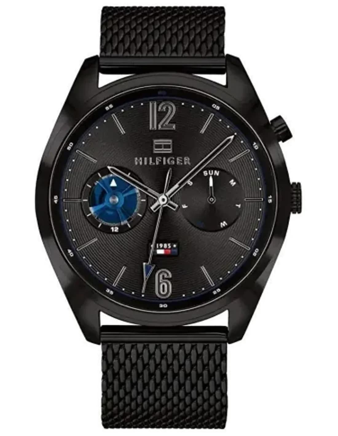 Montre Homme Tommy Hilfiger Deacon 1791547 - Boîtier Acier Noir, Bracelet maille milanaise