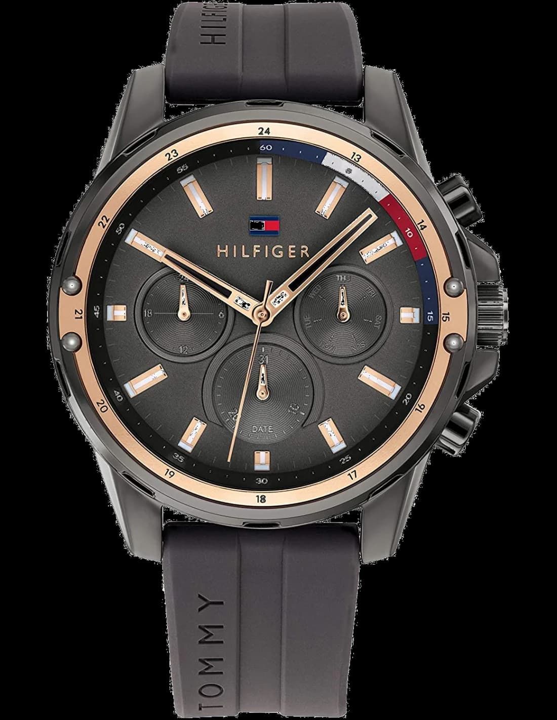 Montre Tommy Hilfiger Mason 1791792 homme noir bracelet caoutchouc sport
