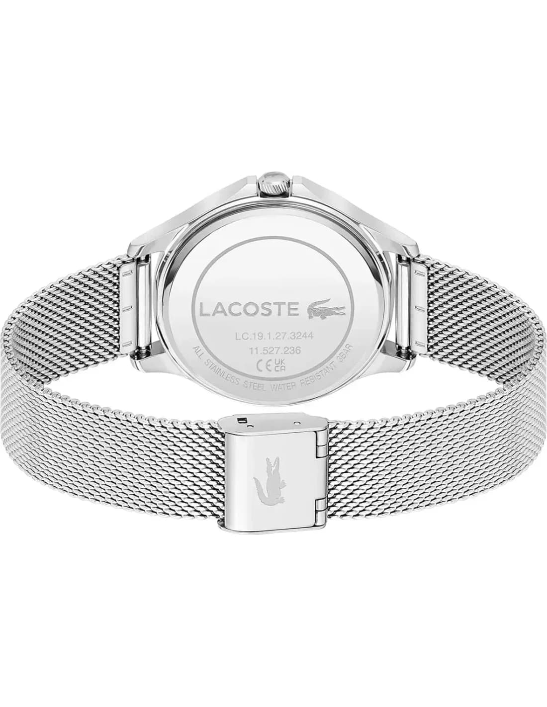 Zoom sur le cadran argent du Lacoste 2001237
