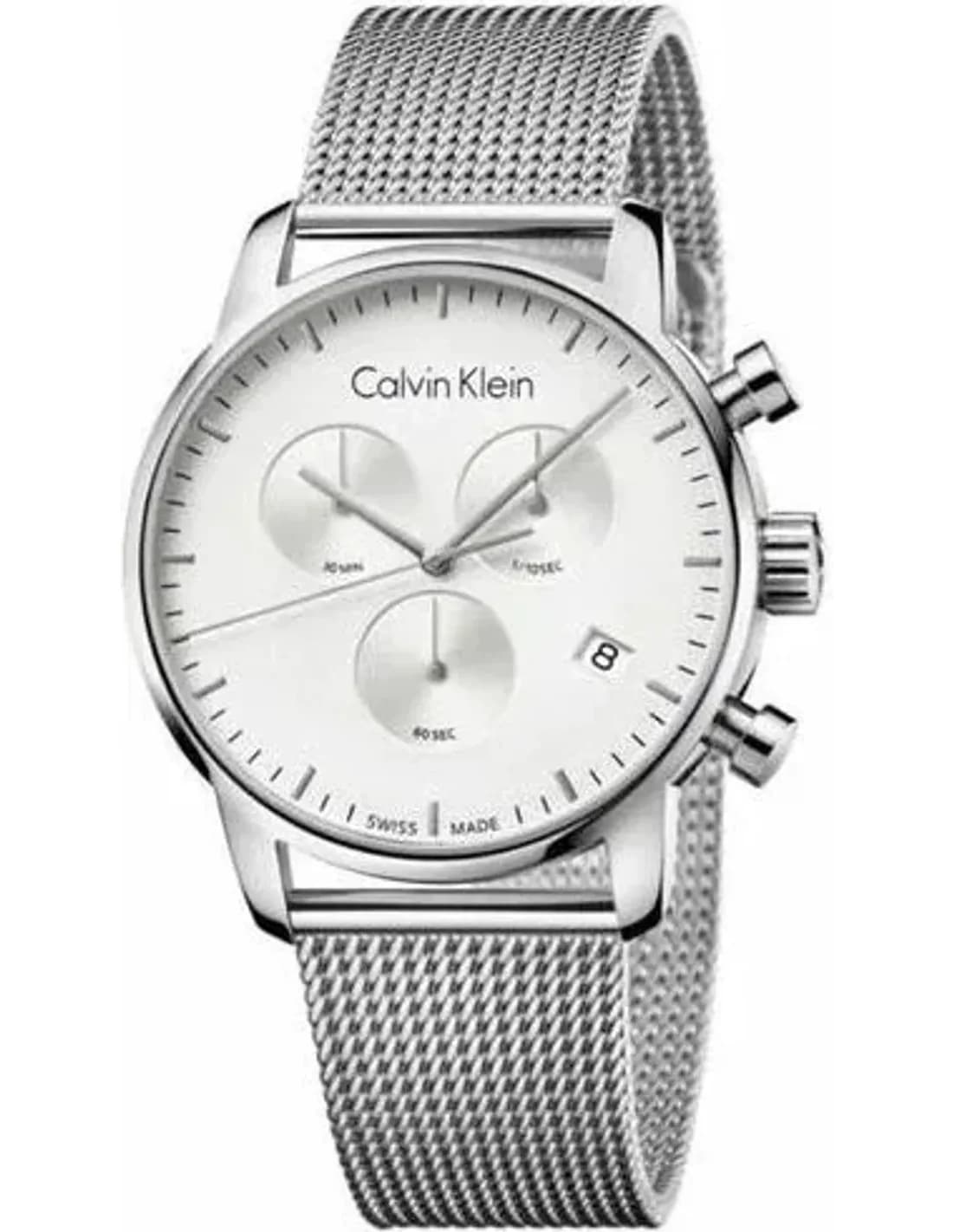 Montre Calvin Klein K2G27126 à Chronographe et Bracelet en Maille Milanaise