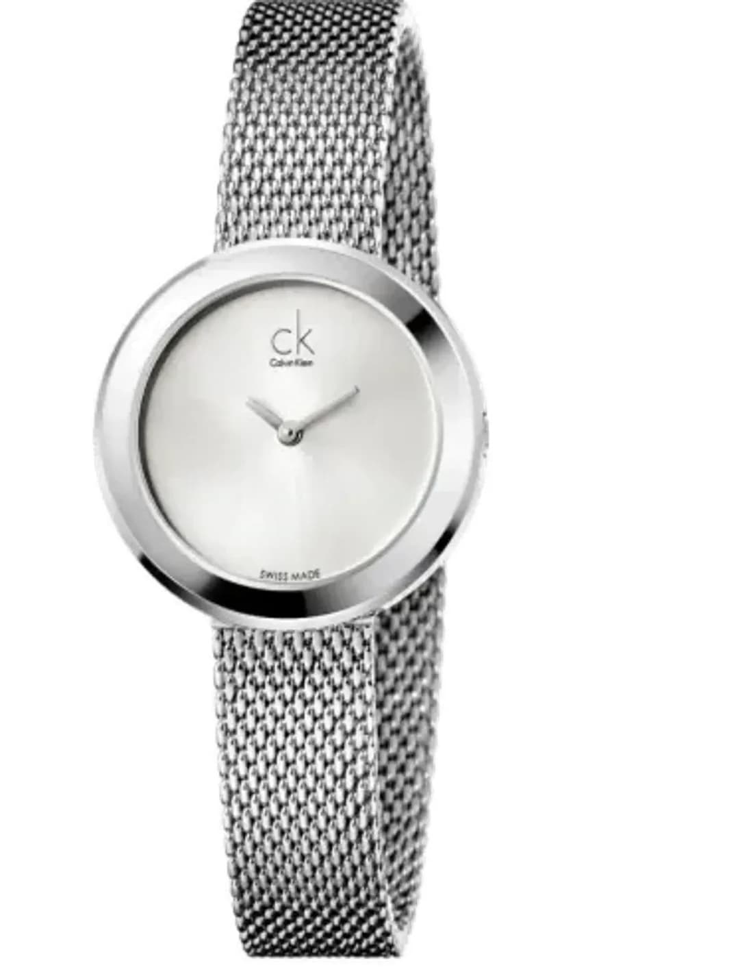 Montre Femme Calvin Klein Firm K3N23126 Acier Poli Cadran Noir Maille Milanaise