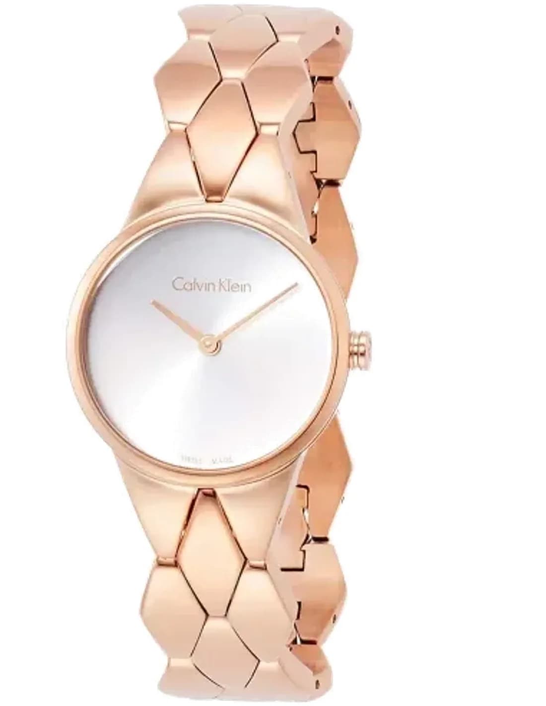 Montre Calvin Klein K6E23646 en Acier Or Rose avec Bracelet Snake