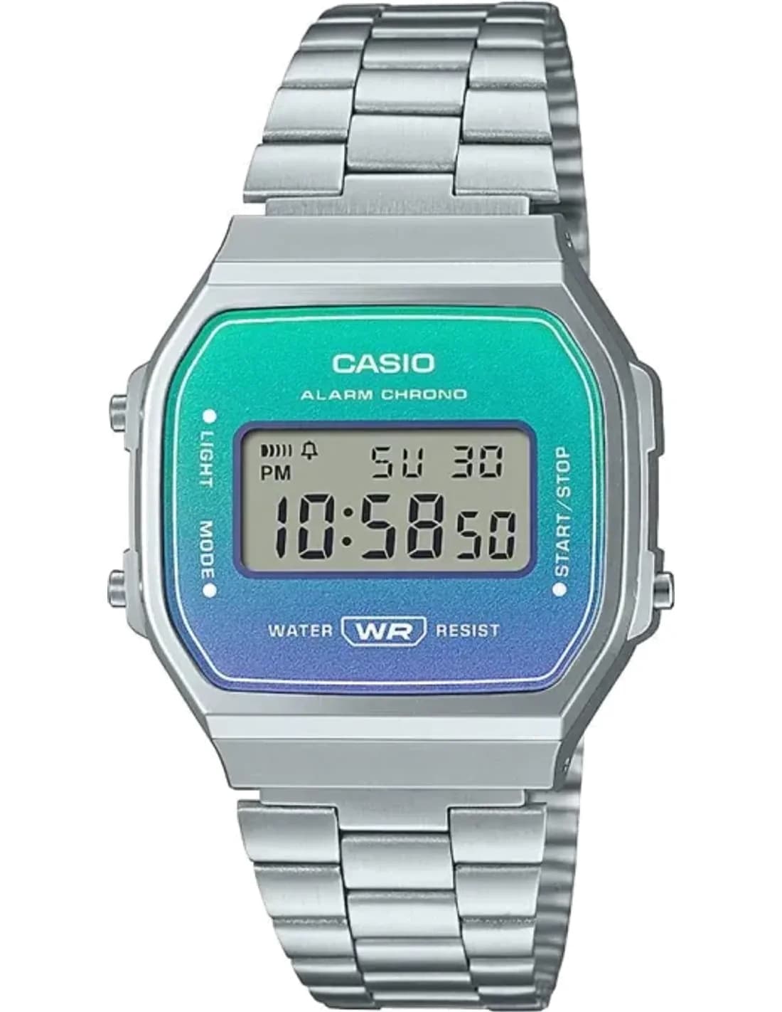 Montre Casio A168WER-2AEF Acier Cadran Bleu Digital