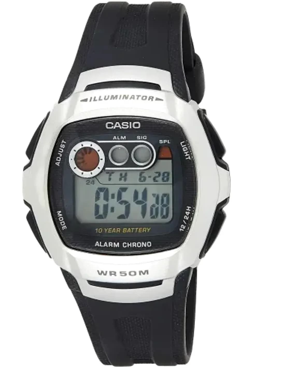 Montre Casio W-210-1AVEF Noir en Résine à Affichage Digital