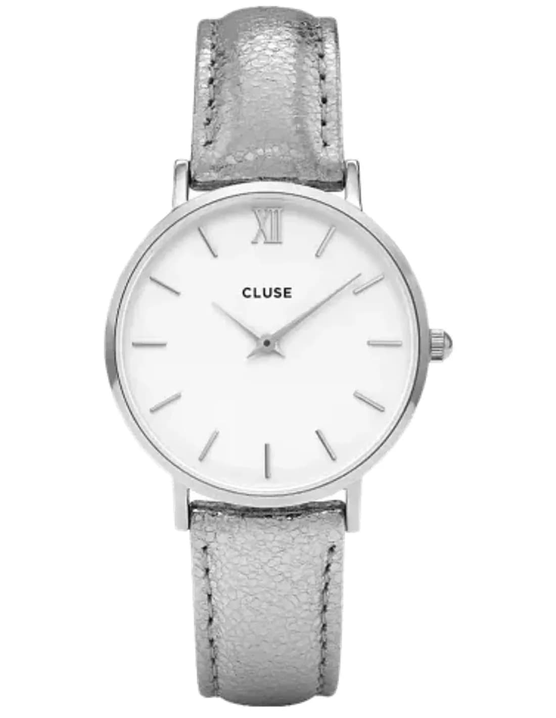 Montre Cluse Minuit CL30039 Bracelet cuir gris électrique