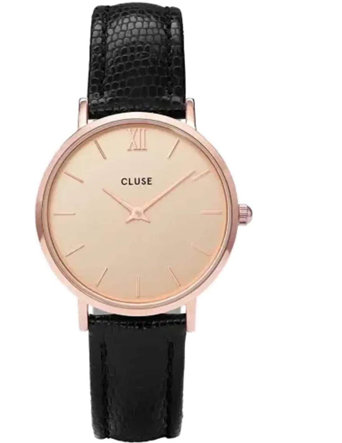Montre Femme Cluse Minuit CL30051 Noir cadran or rose