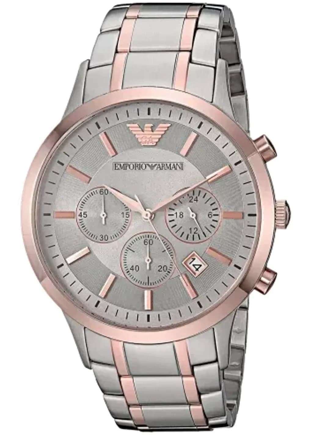 Montre Emporio Armani AR11077 Bracelet NATO Bi-ton Or et Gris
