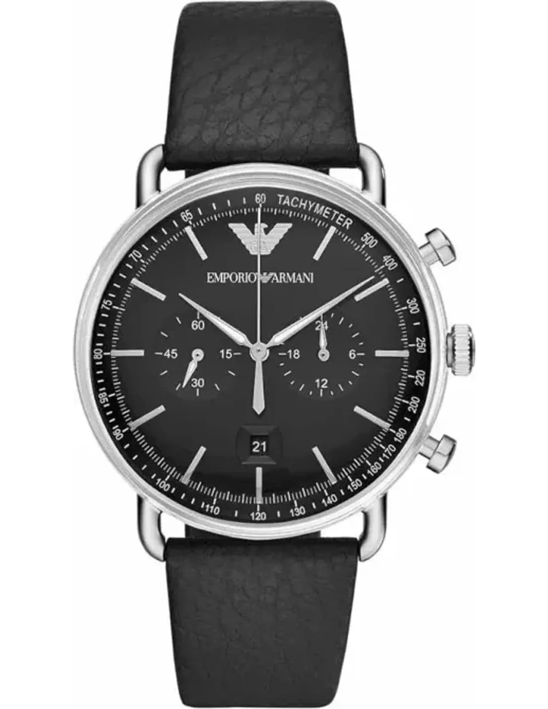 Montre Homme Emporio Armani Aviator AR11143 Bracelet en cuir noir