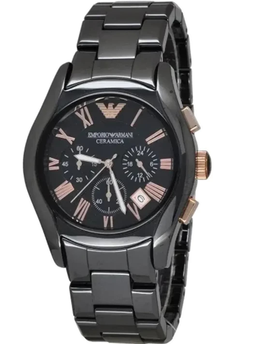 Montre Emporio Armani AR1410 en céramique noire satinée