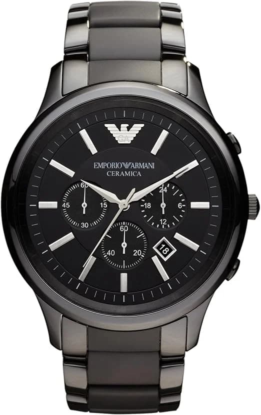 Montre Homme Emporio Armani AR1451 en Céramique Noire avec Chronographe