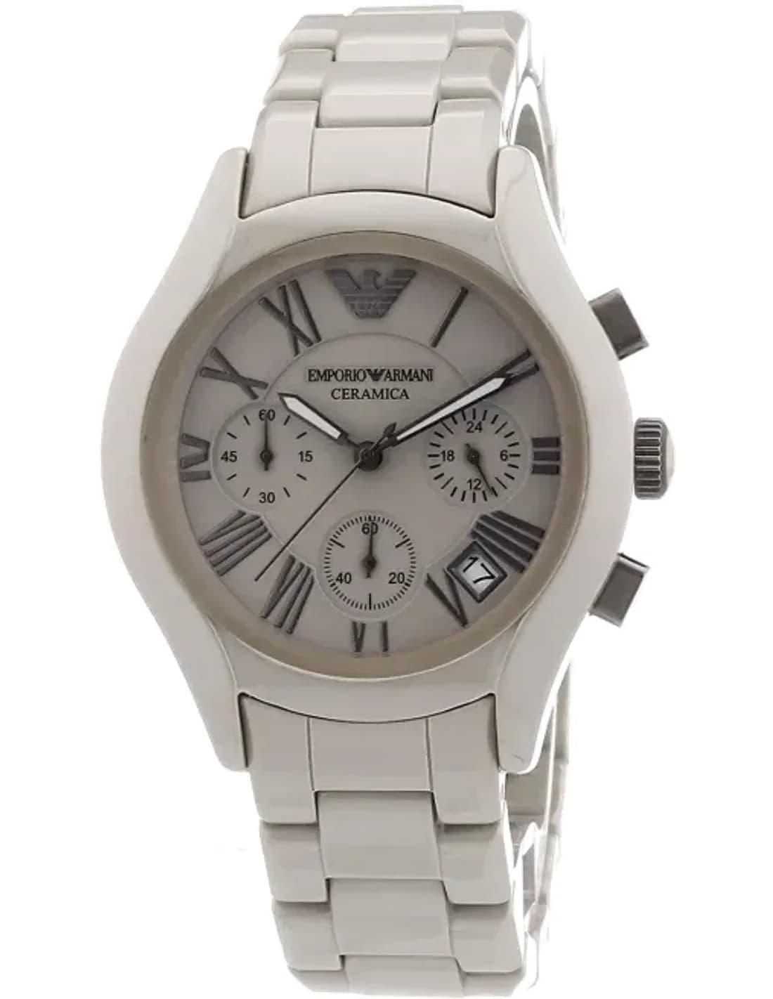 Montre Emporio Armani AR1460 en Céramique Noire avec Chronographe