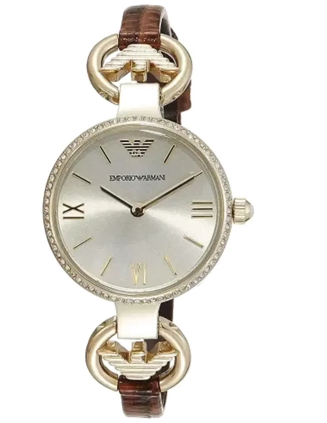 Montre Femme Armani Classic AR1885 Marron Strass