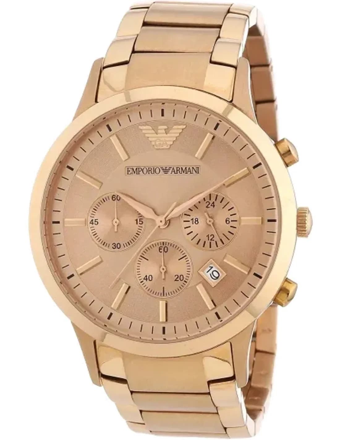 Montre Emporio Armani AR2452 chronographe en acier or rose