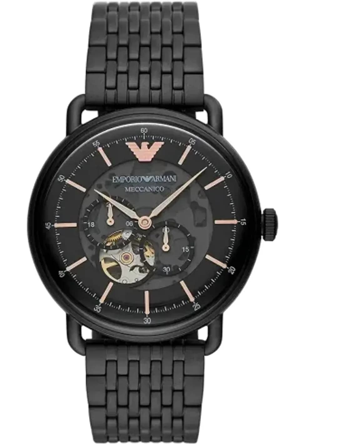 Montre Emporio Armani AR60025 Automatique Squelette Acier Noir