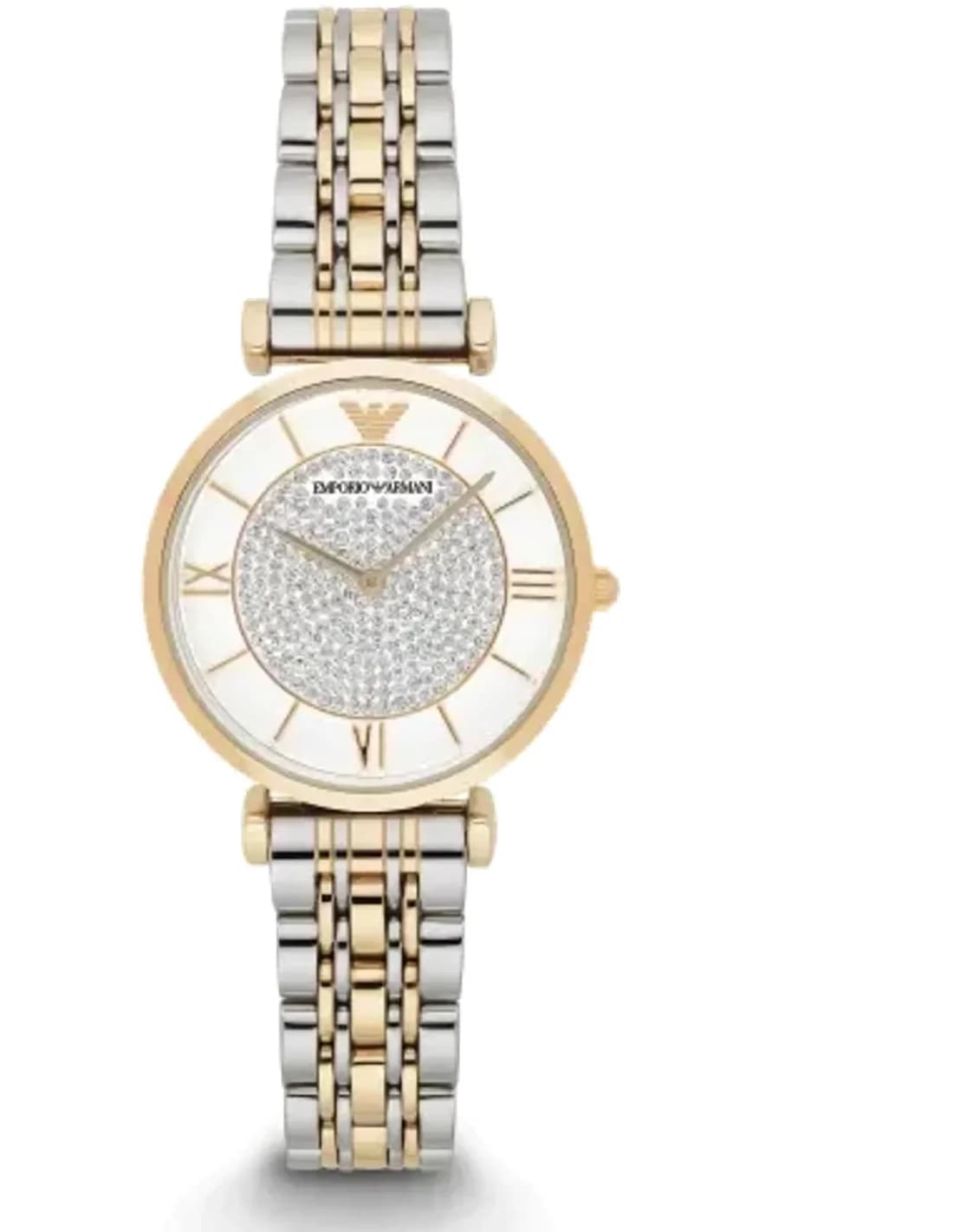 Montre Emporio Armani AR8031 Cadran Nacre et Bracelet Bicolore Argenté et Doré