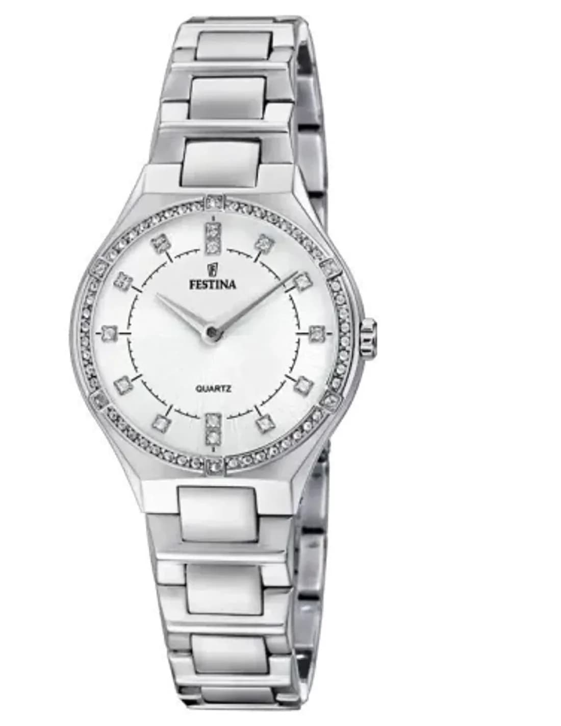 Montre Festina F20225/1 Slim en Acier Argenté avec Maille Milanaise