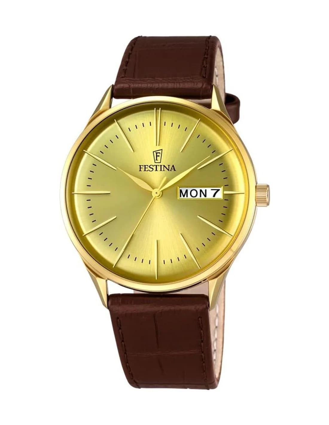 Montre Festina F6838/2 Multifonction Marron avec Bracelet Cuir
