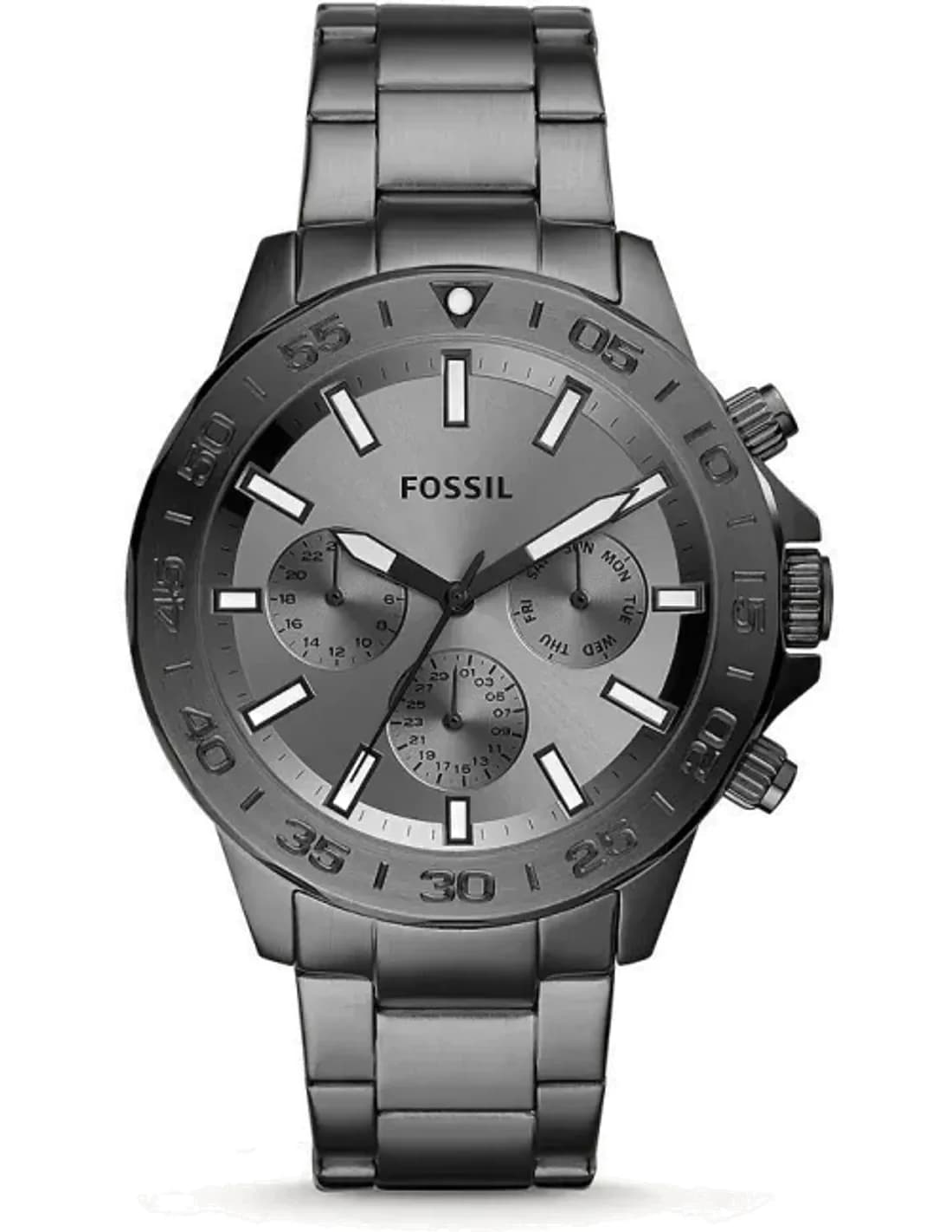 Montre Homme Fossil Bannon BQ2491 avec bracelet en acier inoxydable gris
