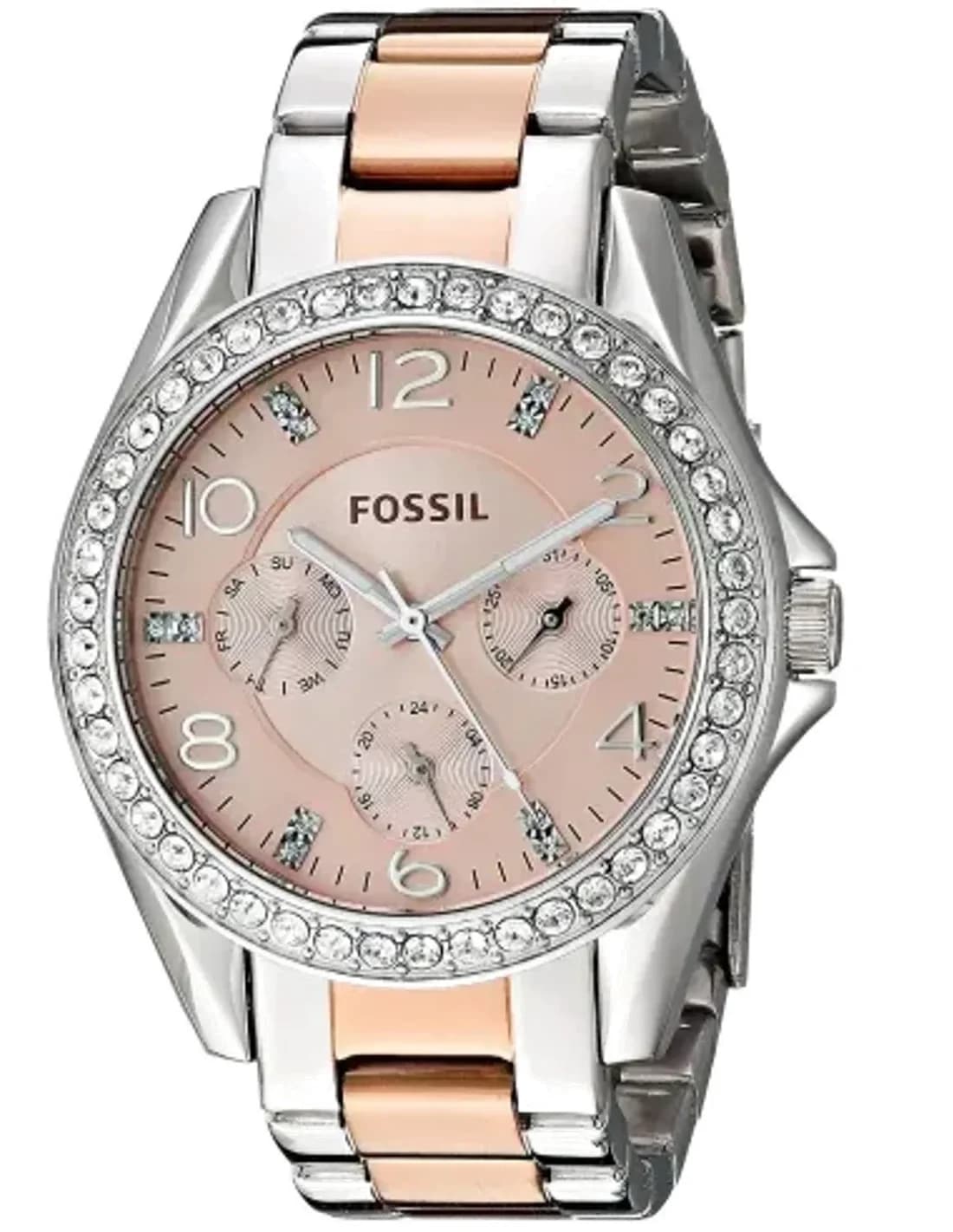 Montre Fossil ES4145 femme cadran or rose bracelet acier