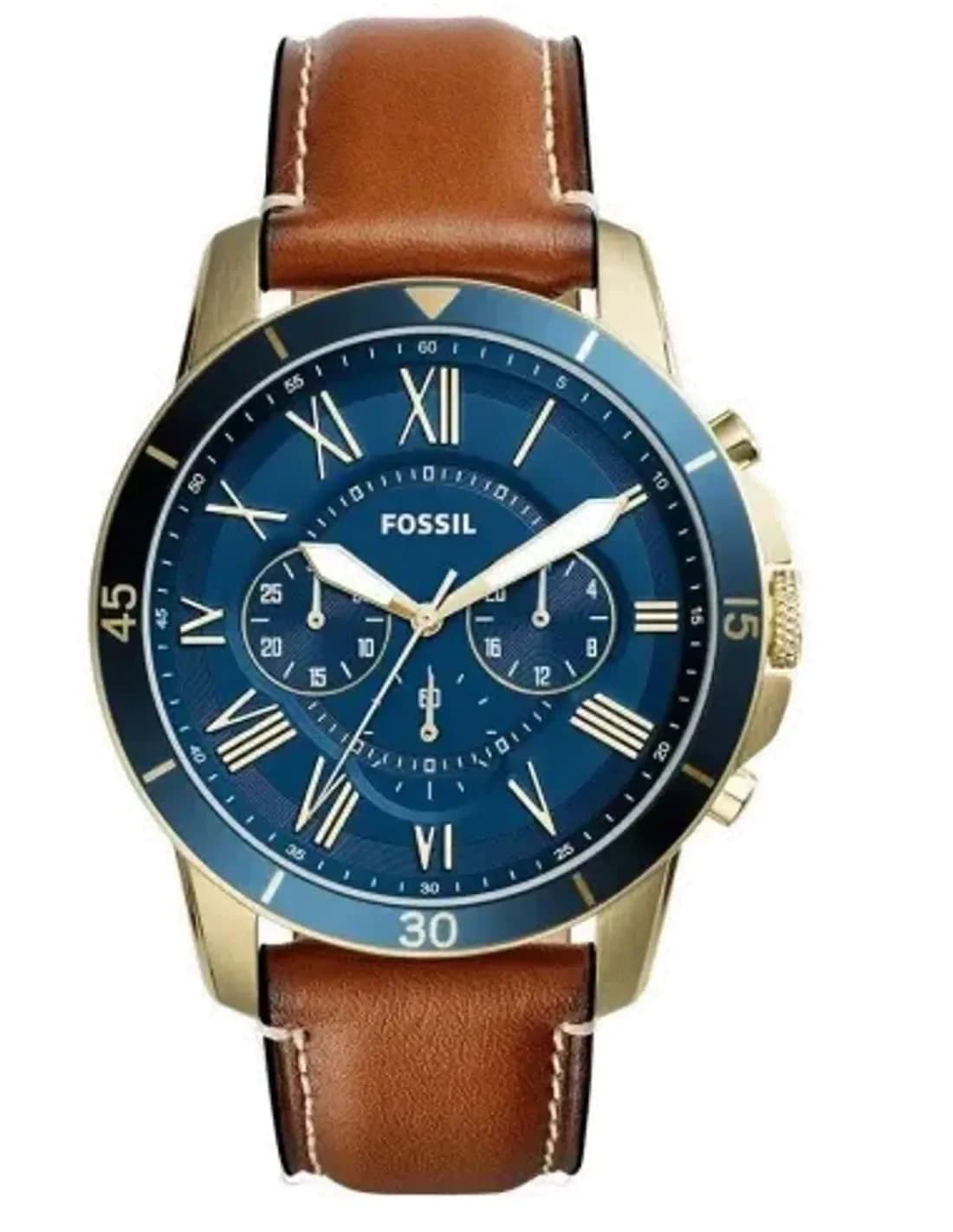 Montre Fossil FS5268 avec bracelet en cuir marron