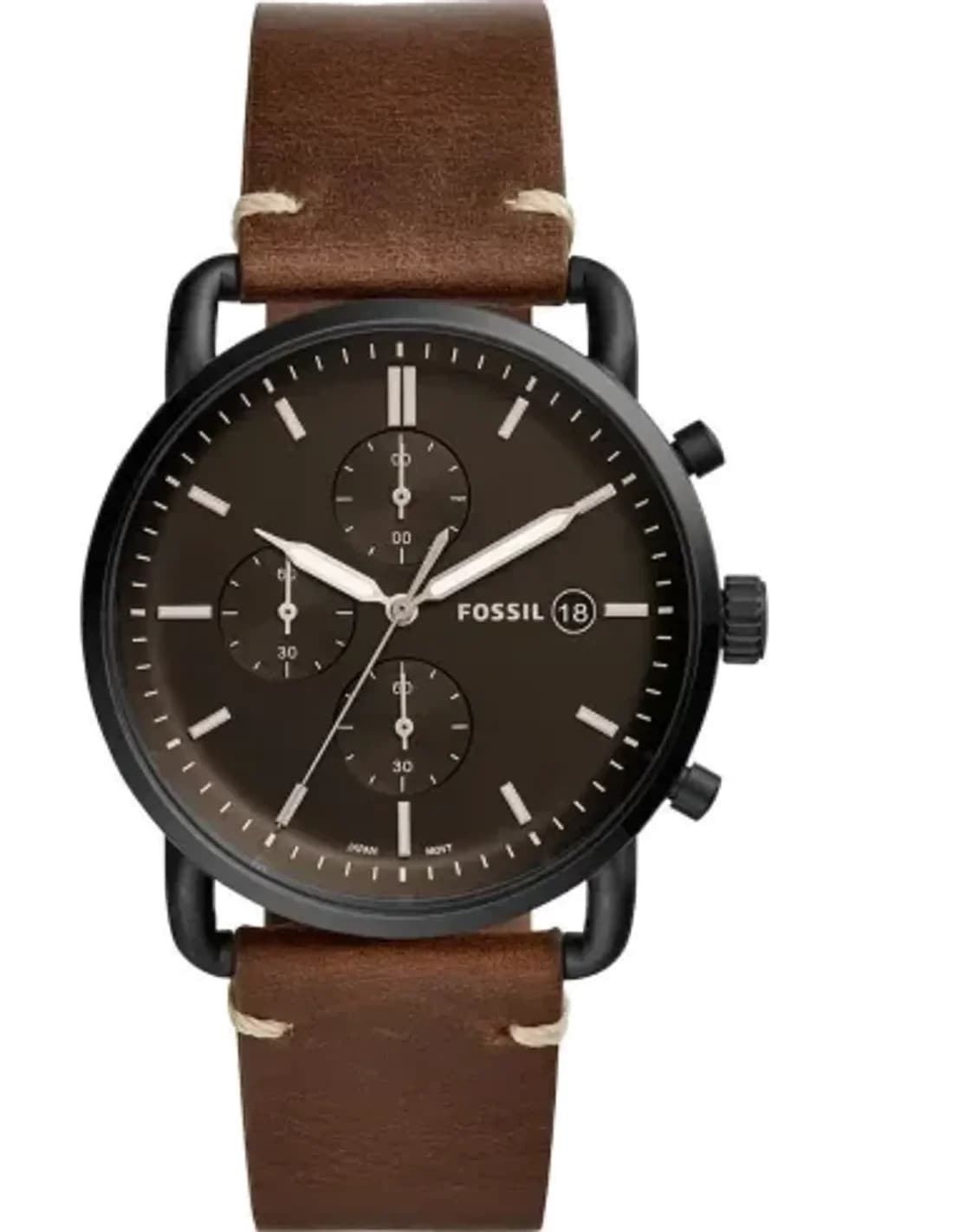 Montre Homme Fossil The Commuter FS5403 bracelet cuir marron