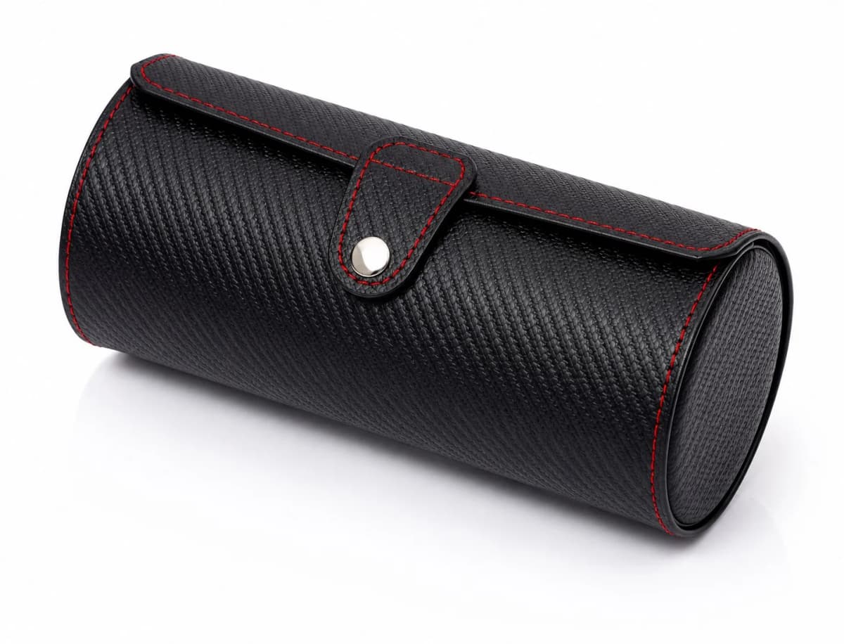 Étui rouleau Voyager effet carbone pour 3 montres