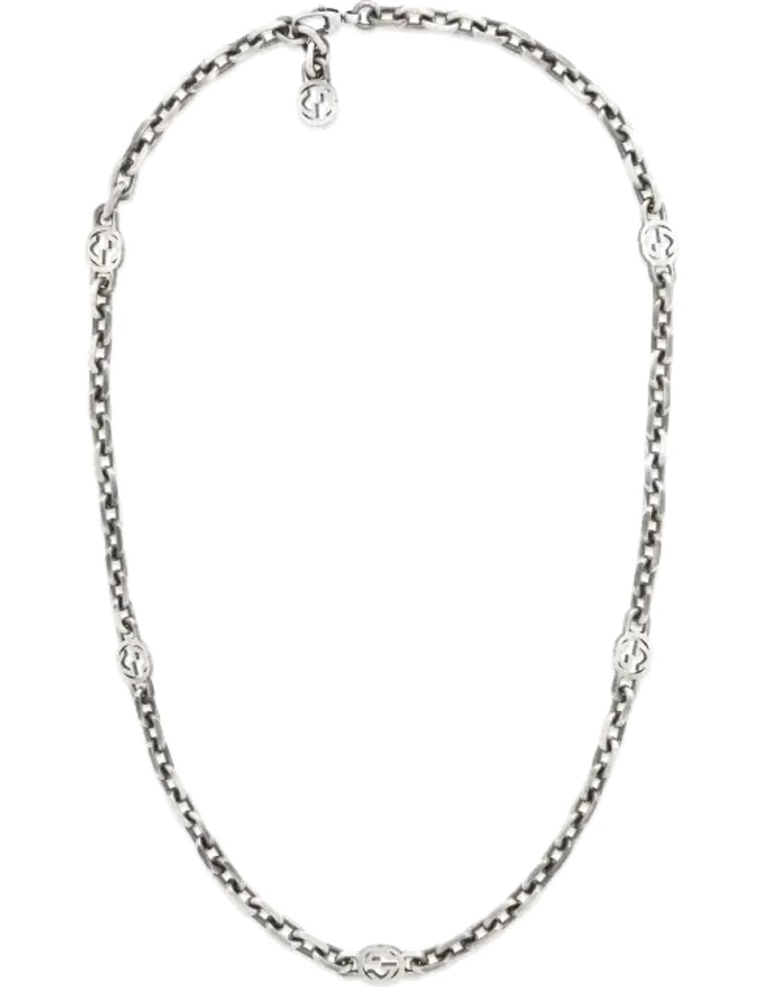 Collier Gucci en argent avec pendentif GG en palladium