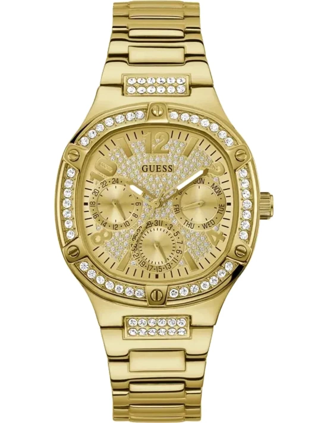 Montre Guess Duchess GW0558L2 multifonction en acier doré jaune