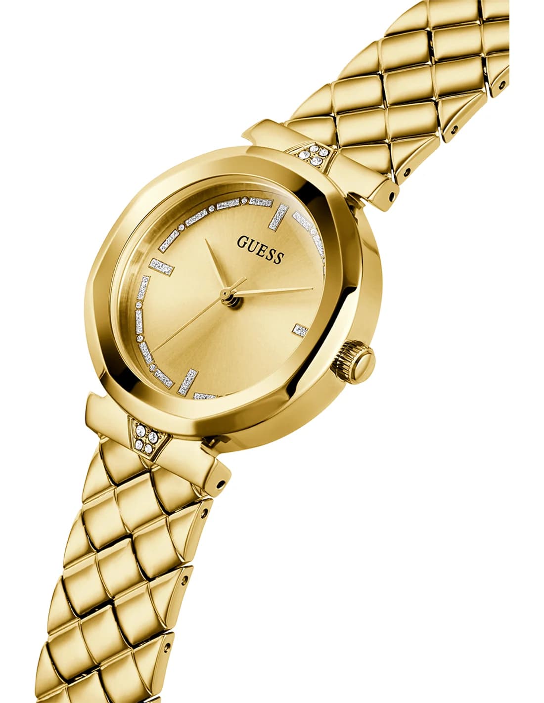 Montre Femme Guess Rumour GW0613L2 cadran doré bracelet acier vue 2