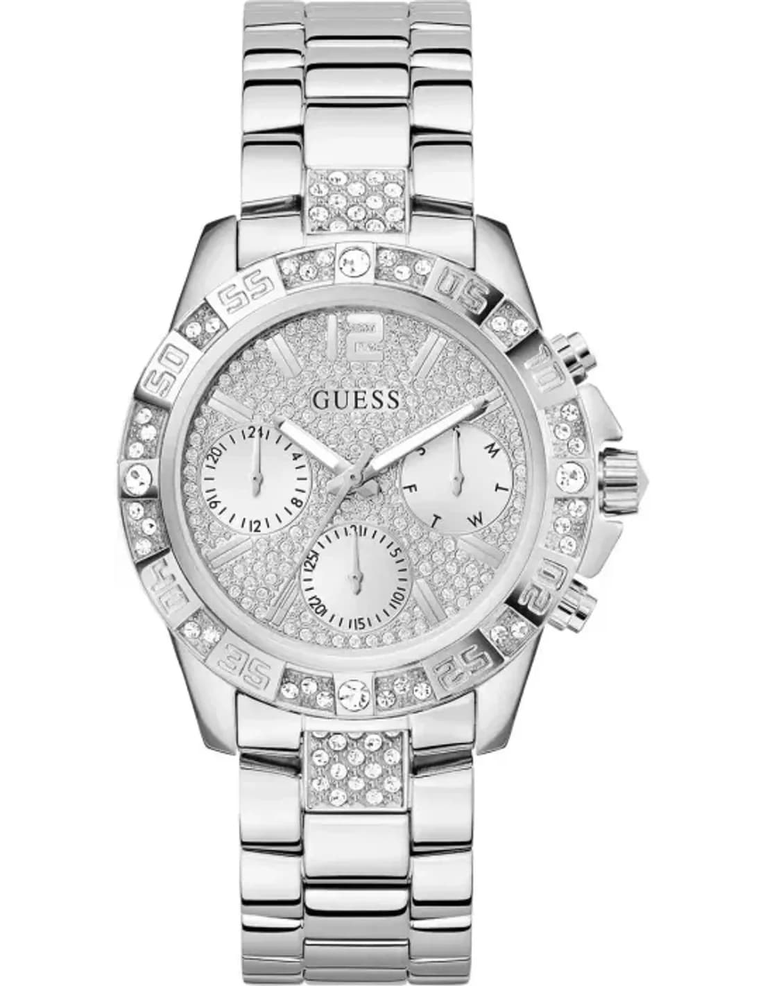 Montre Femme Guess Majesty GW0771L1 Acier Argenté et Cristaux Scintillants