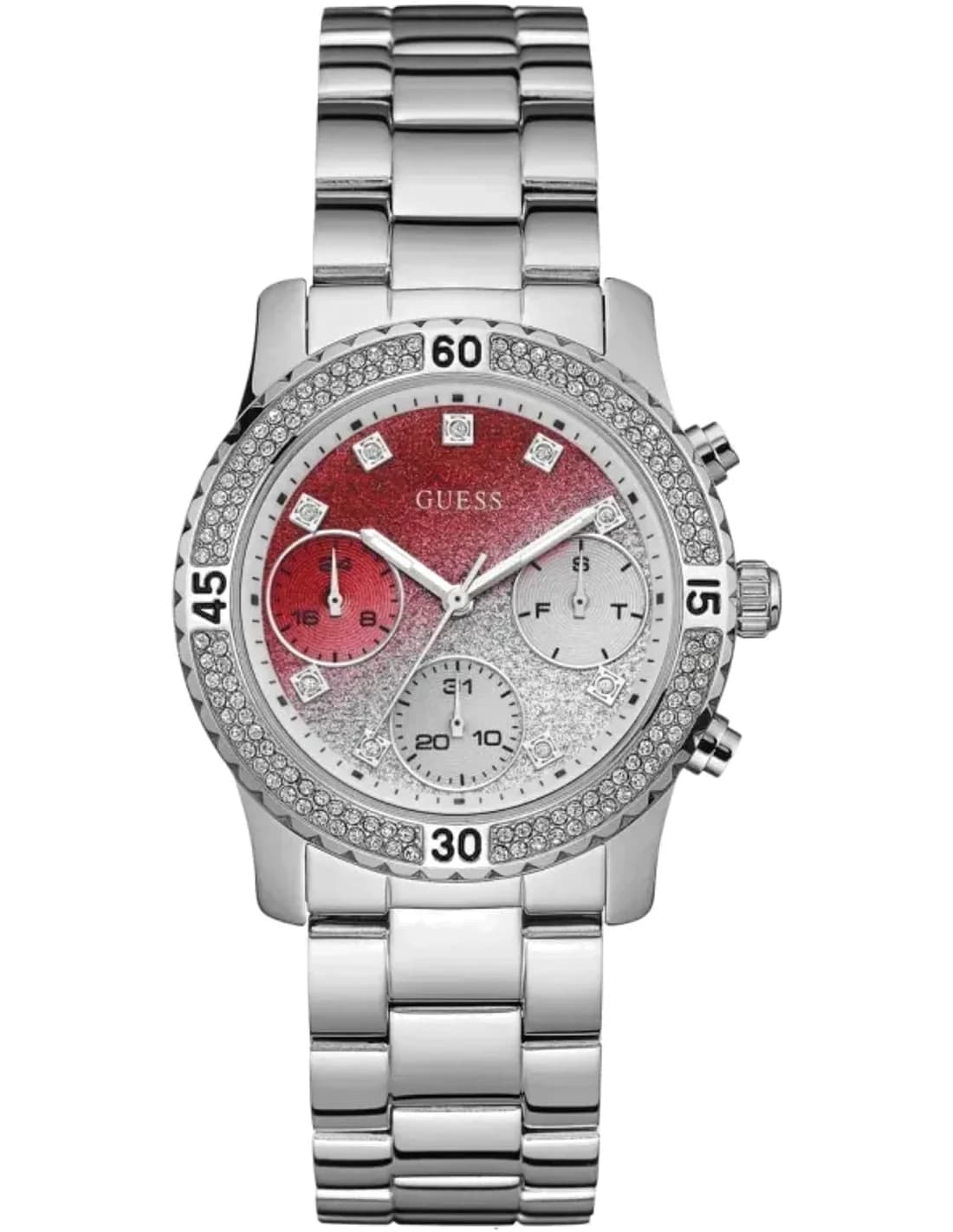 Montre Femme Guess Confetti W0774L7 Acier Argenté et Lunette Sertie de Strass