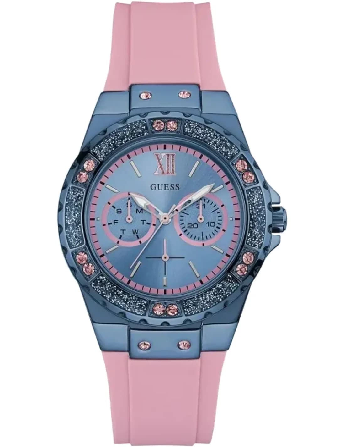 Montre Femme Guess Limelight W0775L5 Acier Doré Rose et Cristaux