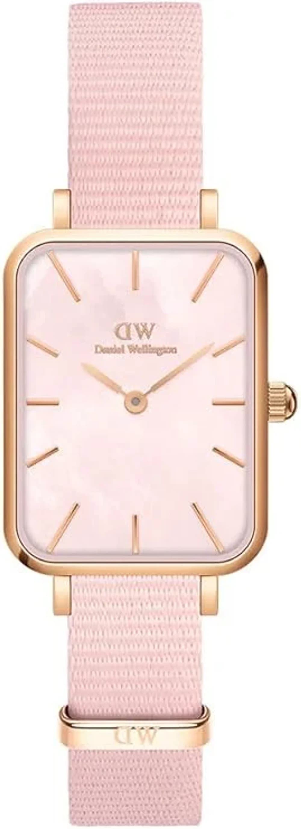 Montre Daniel Wellington Quadro Coral DW00100509 Rectangulaire cadran nacre bracelet nylon