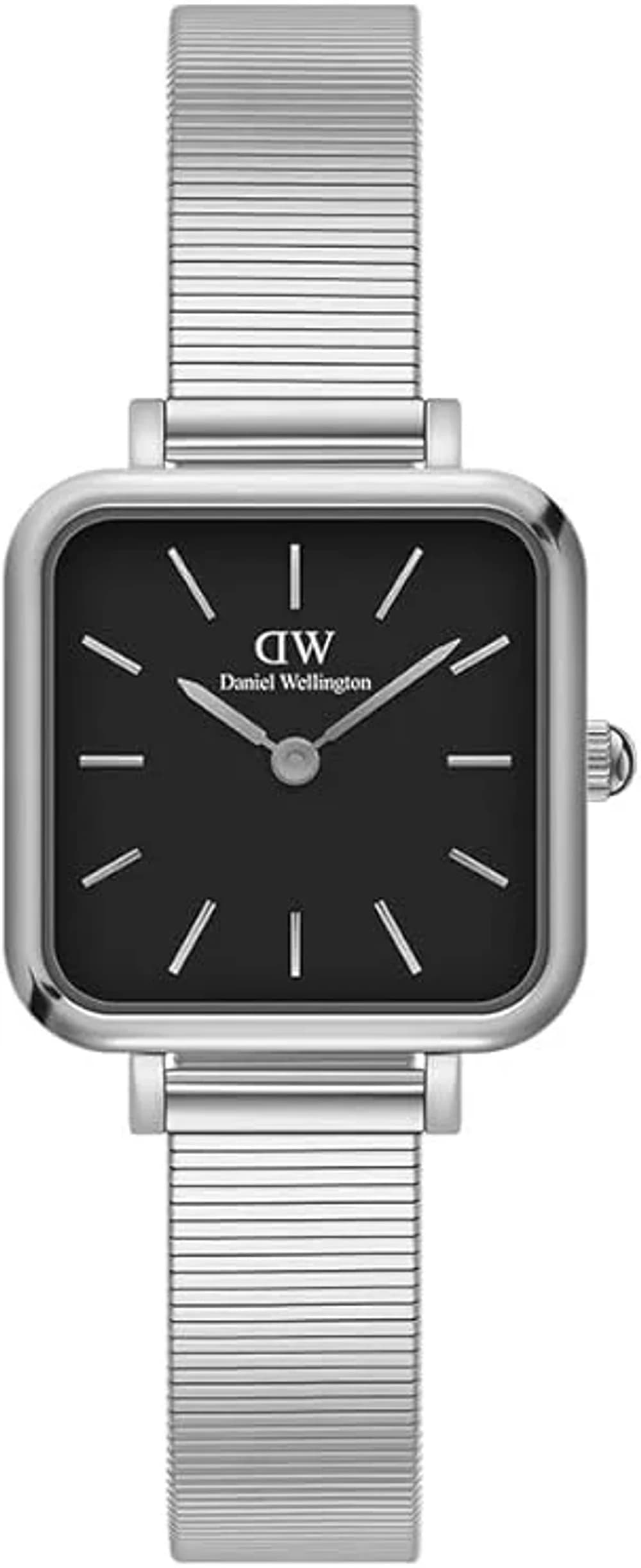 Montre Daniel Wellington Quadro Studio carrée argent cadran noir