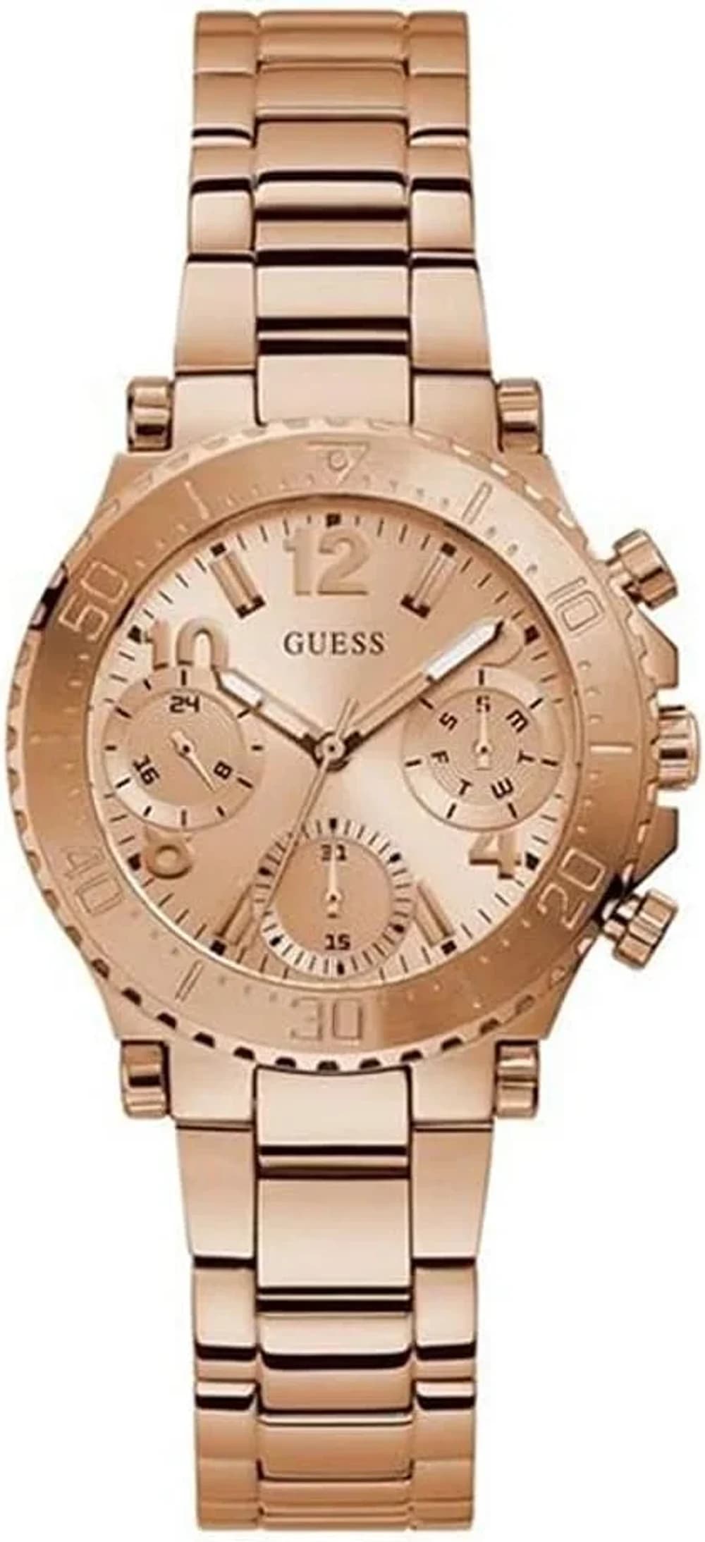 Montre Femme Guess Cosmic GW0465L2 or rose bracelet maillons acier