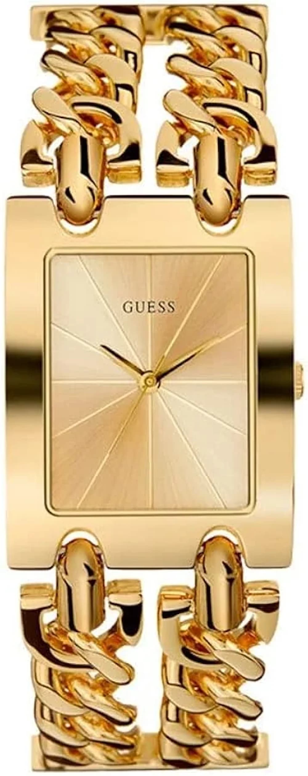 Montre Femme Guess Mod Heavy Metal W1117L2 dorée bracelet maille chaîne G-Link