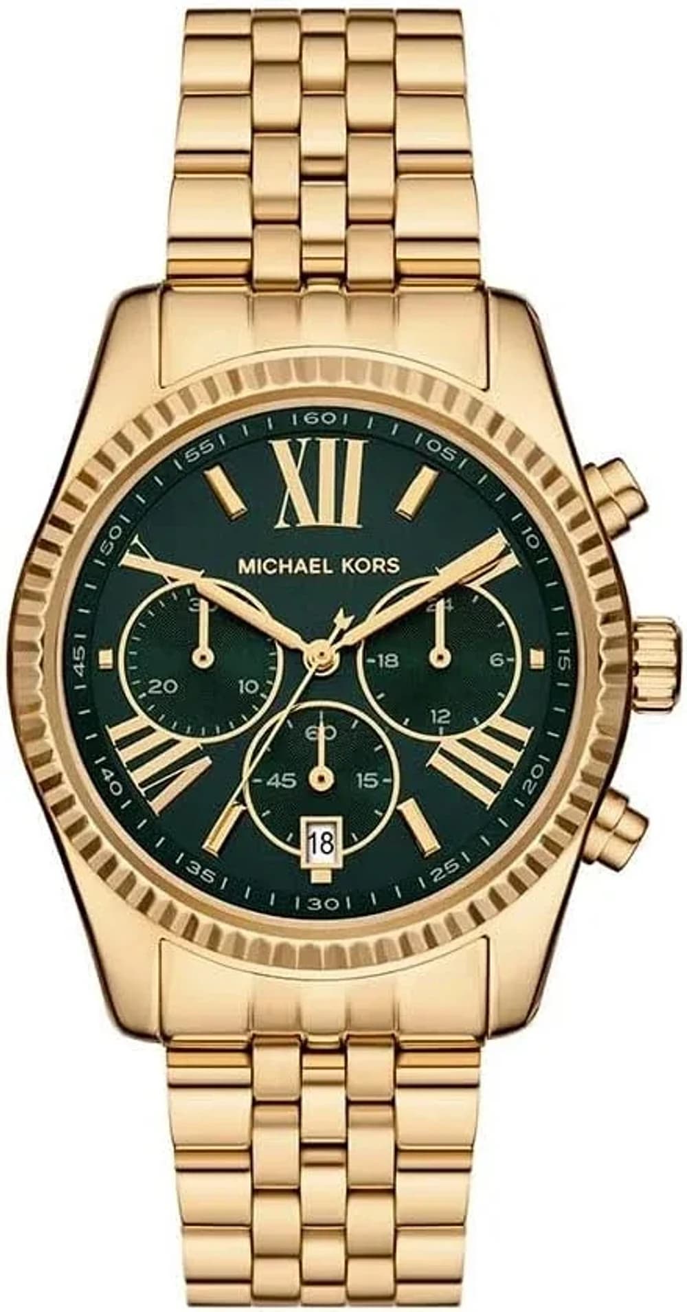 Montre Michael Kors Lexington MK4983 cadran vert bracelet acier doré