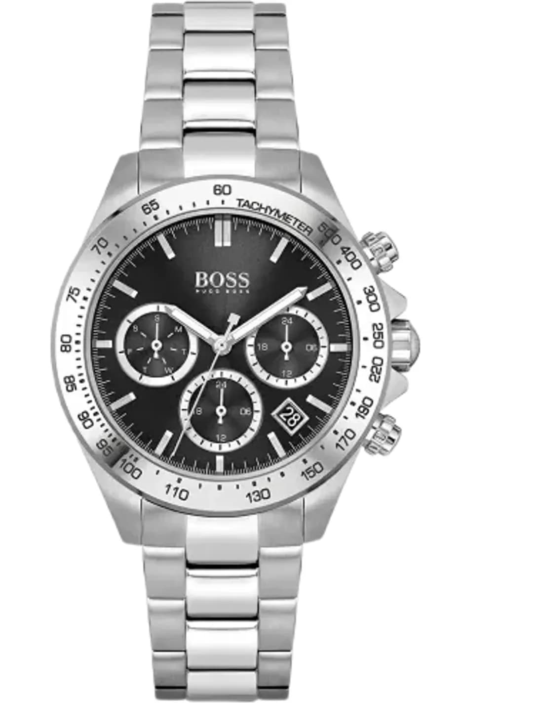 Montre Hugo Boss 1502614 Sport Lux Chronographe en Acier Poli et Cadran Noir