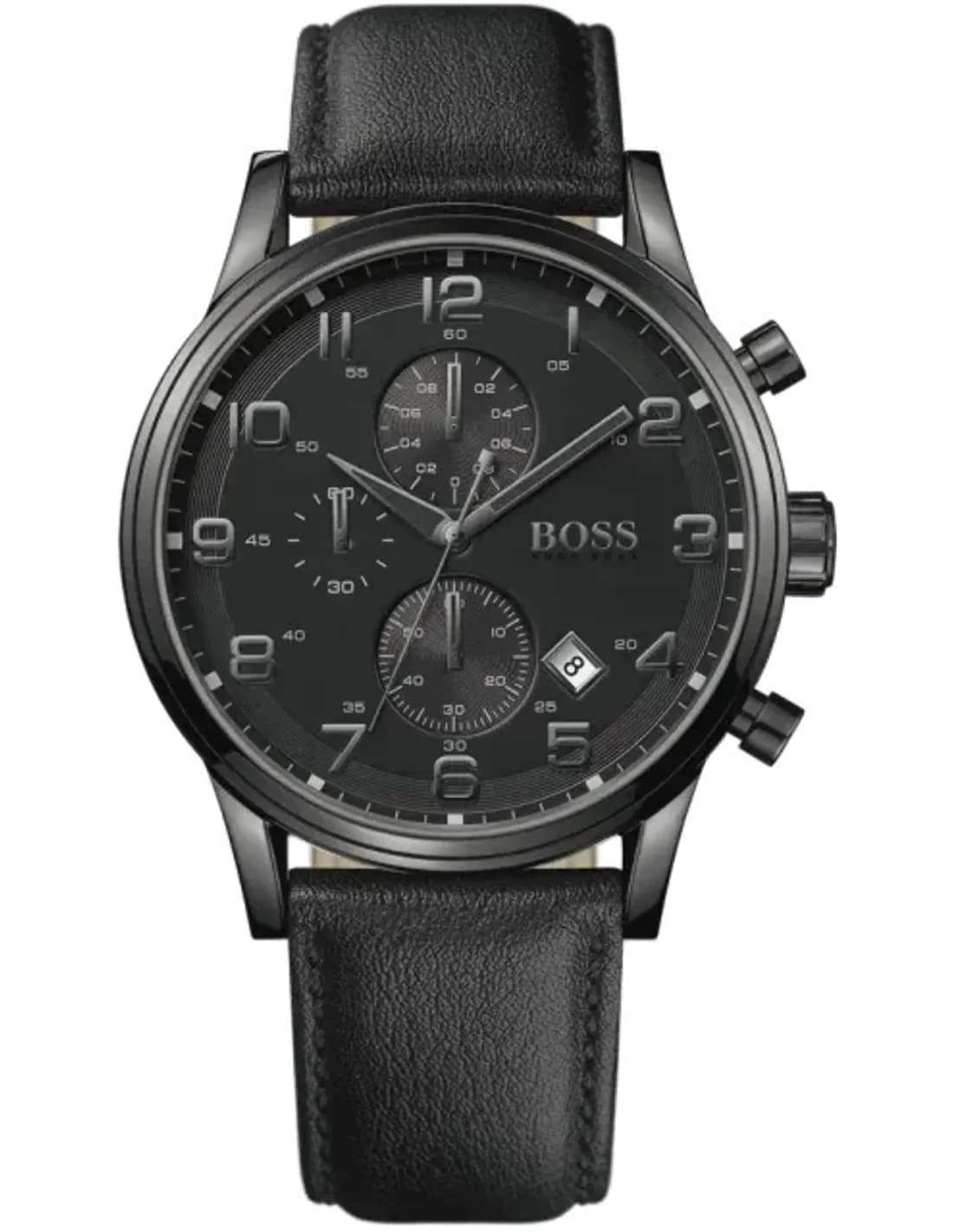 Montre Homme Hugo Boss Aeroliner 1512567 Bracelet en cuir noir