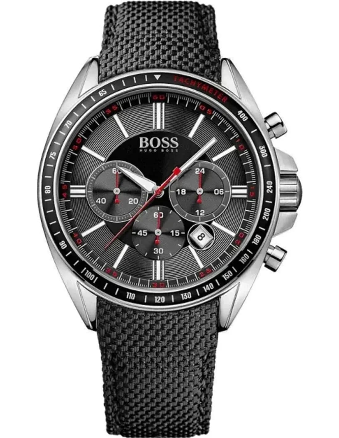 Montre Hugo Boss 1513087 Chronographe en Acier et Bracelet Cuir Noir