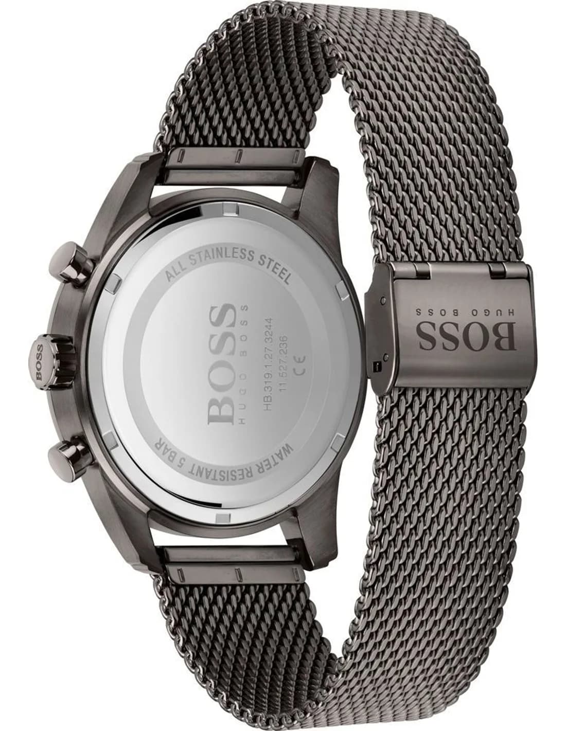 Montre Hugo Boss Skymaster 1513837 homme grise, acier inoxydable pvd gris 44mm, quartz 5 ATM vue 3