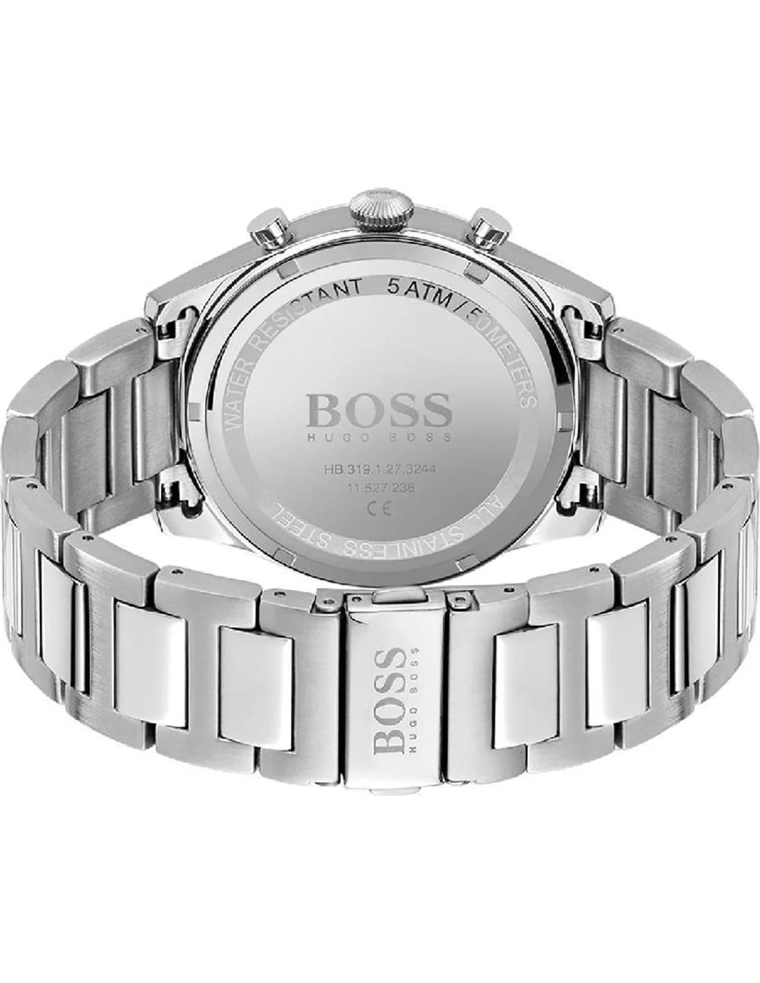 Montre Hugo Boss Pioneer 1513868 homme argentée, acier inoxydable 44mm, quartz 5 ATM vue 3