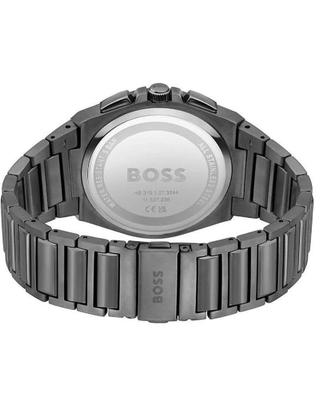 Montre Hugo Boss Steer 1514045 homme grise, acier inoxydable 45.8mm, quartz 5 ATM vue 3