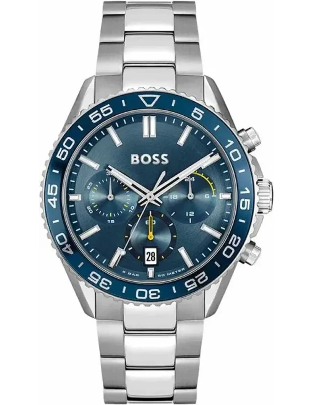 Montre Hugo Boss 1514143 Runner Acier Argenté Cadran Bleu Multifonctions
