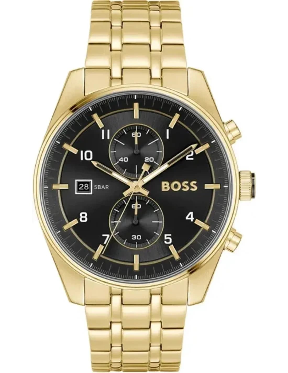 Montre Hugo Boss 1514152 Skytraveller en acier doré et cadran noir