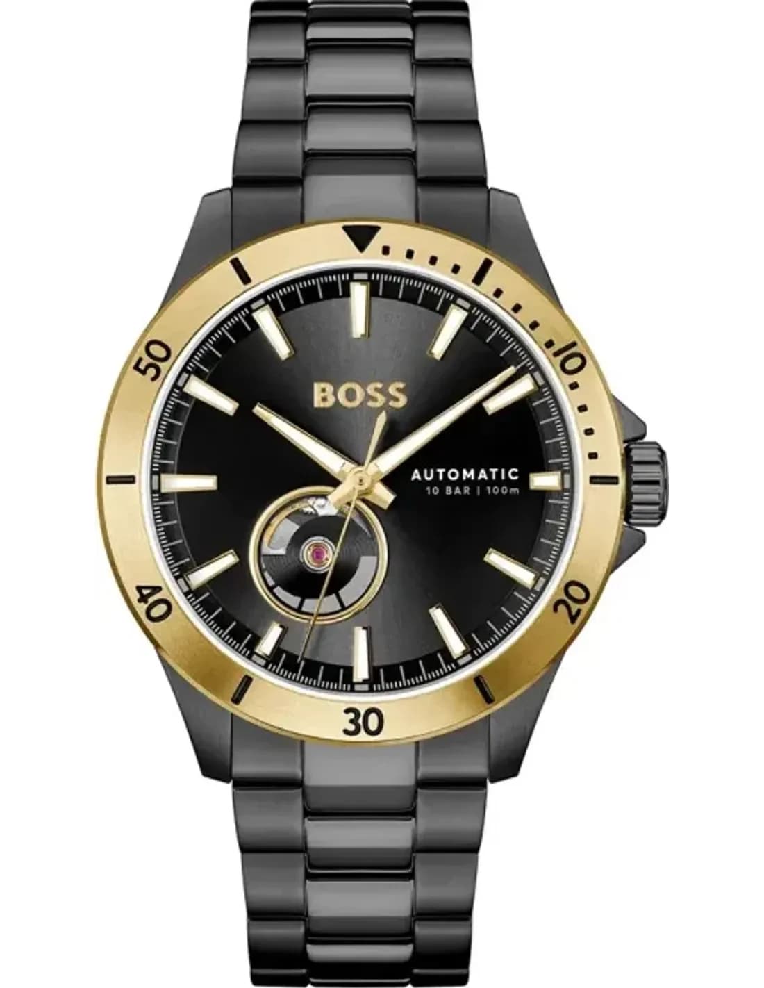 Montre Homme Hugo Boss Automatique Troper 1514203 bracelet acier noir